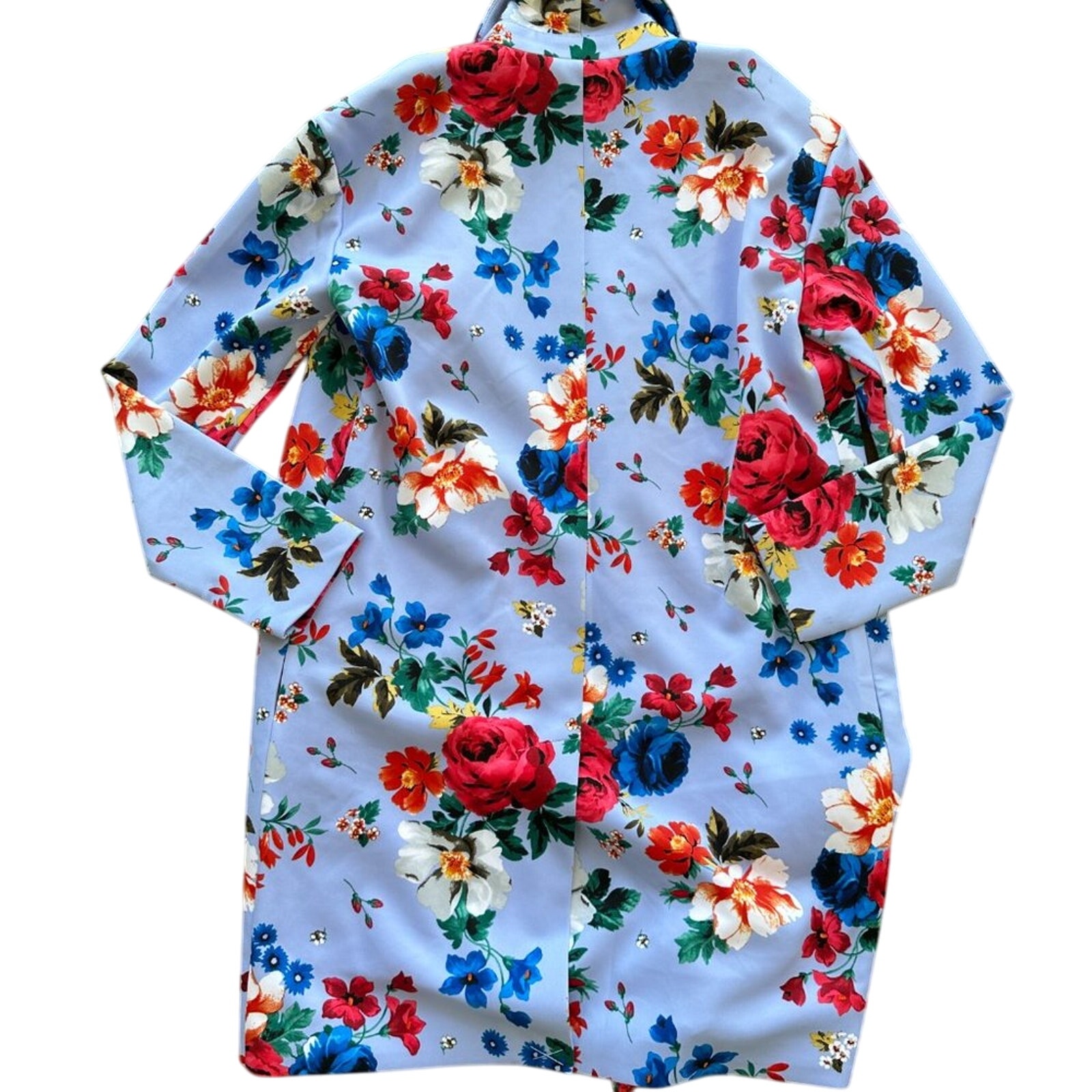 Nwt Tahari Blue Floral Trench Jacket Size Xs — image 3 of 3